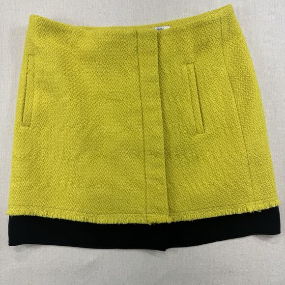 Diane Von Furstenberg Dresses & Skirts - Diane Von Furstenberg Yellow Coated Raffia Elley Mini Skirt Size 6